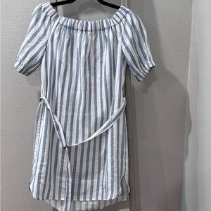 MICHAEL Michael Kors Blue and White Striped Dress